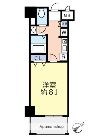 グランヴァンウエストヴィル町田(1K/4階)の間取り写真