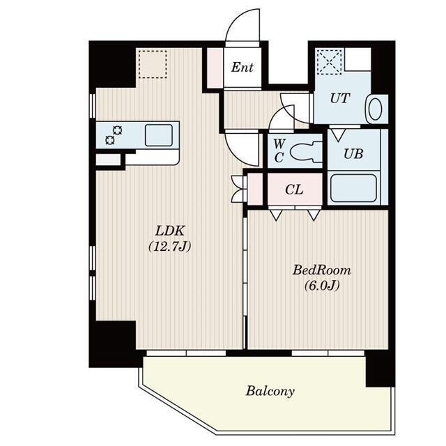 SーFORT茅ヶ崎(1LDK/10階)の間取り写真