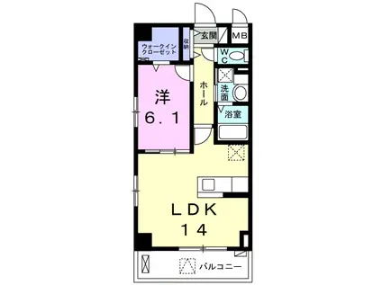 天神台ヒルズ(1LDK/1階)の間取り写真