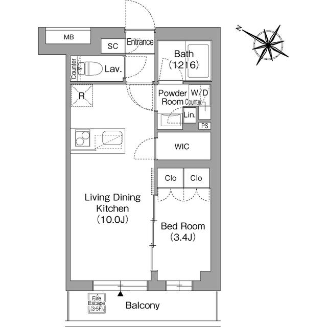 ORSUS戸越銀座(1LDK/1階)の間取り写真
