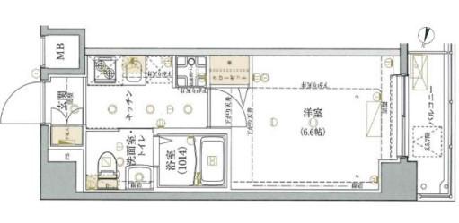 GROWS NISHI YOKOHAMA 2(1K/4階)の間取り写真