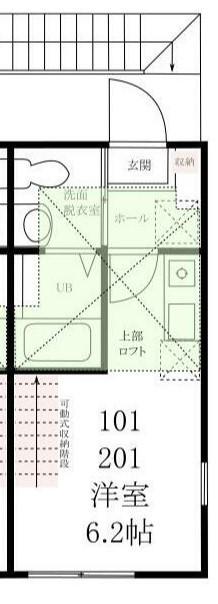ハーミットクラブ ベルベデーレ アズーロ(ワンルーム/2階)の間取り写真