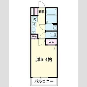 THE EARNEST 横浜弘明寺(1K/2階)の間取り写真