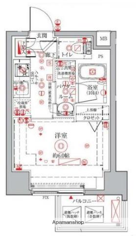 クレイシアIDZ横浜桜木町(1K/7階)の間取り写真