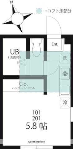 ハーミットクラブハウス大船(ワンルーム/1階)の間取り写真