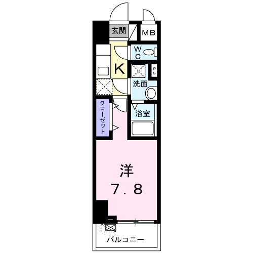 スアヴィス横須賀中央(1K/7階)の間取り写真