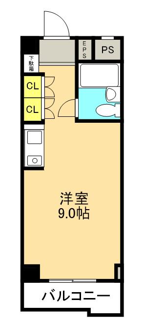 ベルフラワーハイツ伊勢原(ワンルーム/1階)の間取り写真