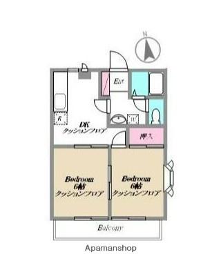 ロイヤルパレス弐番館(2DK/1階)の間取り写真