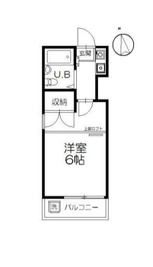 司ハウス辻堂(1K/2階)の間取り写真