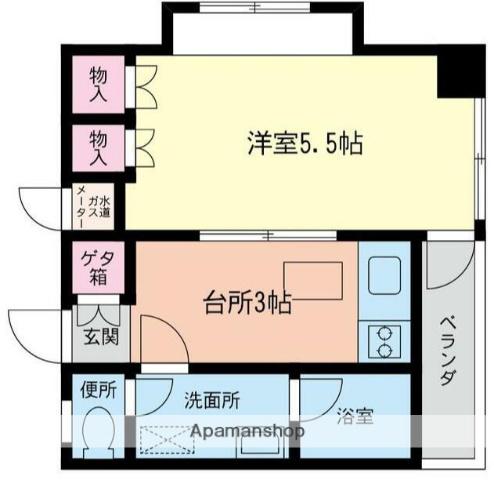 丸大コーポ(1K/3階)の間取り写真