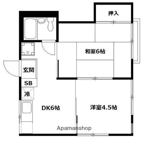 TS横浜第一(2DK/2階)の間取り写真