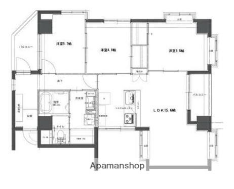 レガール湘南(3LDK/3階)の間取り写真