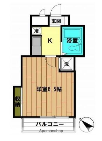 コスモハイツ(1K/2階)の間取り写真