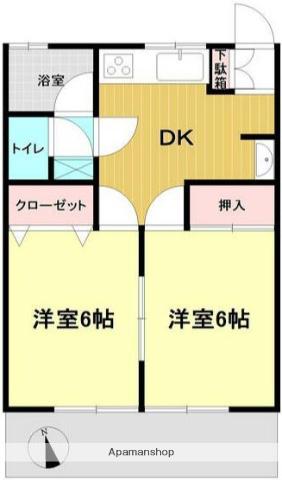 吉川ハイツ(2DK/1階)の間取り写真
