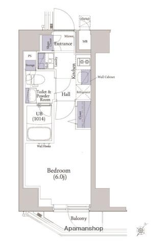 HYS 横浜サウスウエスト(1K/2階)の間取り写真