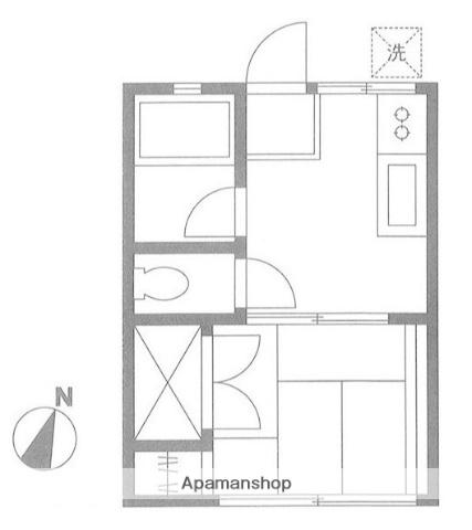 ハイム青山(1K/2階)の間取り写真