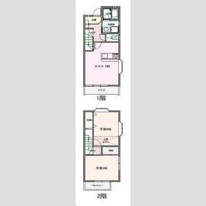 テラス66A(2LDK/1階)の間取り写真