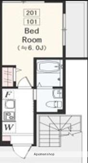 アザーレ・ソーニョ相武台(1K/2階)の間取り写真