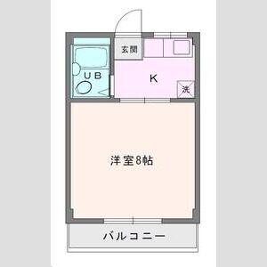 コーポ愛名B(1K/1階)の間取り写真