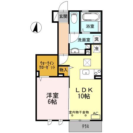 GRAND CHARIOT(1LDK/1階)の間取り写真