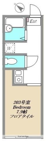 MAISON DE LIEN鵠沼(ワンルーム/2階)の間取り写真