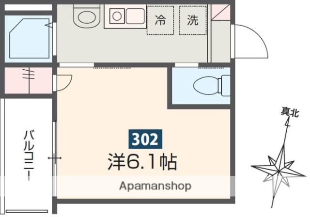 MELDIA矢部(1K/1階)の間取り写真
