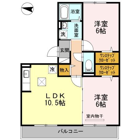 ロイヤルクレスト(2LDK/1階)の間取り写真