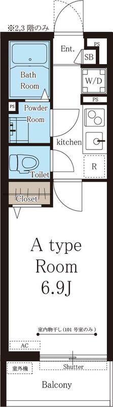 リブリブランメゾン1番館(1K/2階)の間取り写真