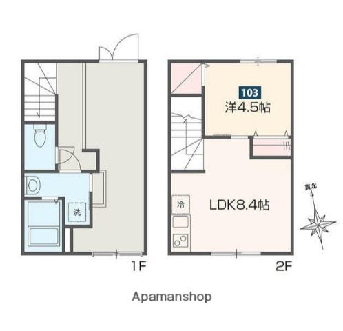 MELDIA茅ヶ崎(1LDK/1階)の間取り写真