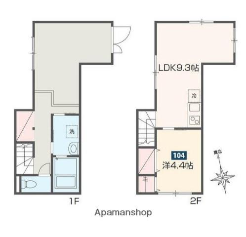 MELDIA茅ヶ崎(1LDK/1階)の間取り写真