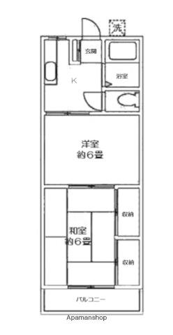 綾西第2ハイツ(2K/2階)の間取り写真