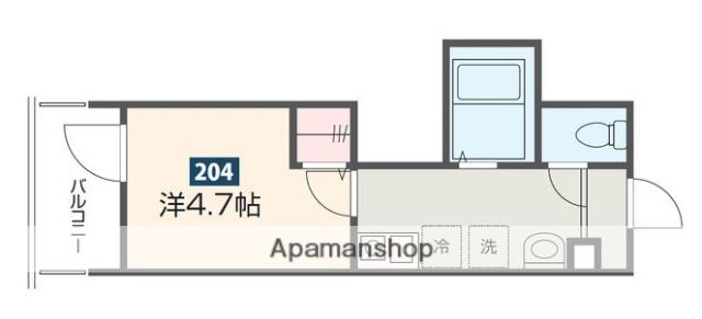 MELDIA相模大野(1K/2階)の間取り写真