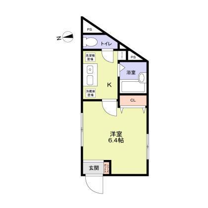 イニッツィオ永田南(1K/1階)の間取り写真