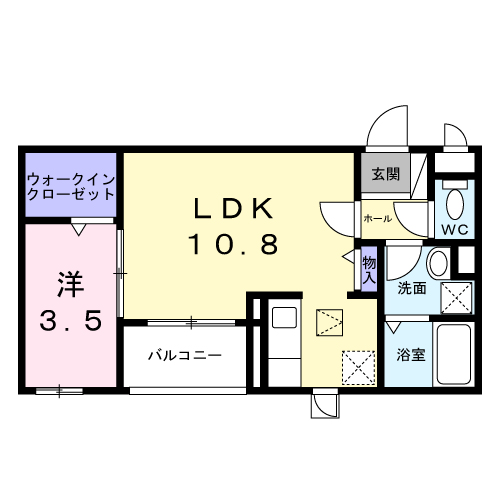 パレ・コンフォール(1LDK/1階)の間取り写真
