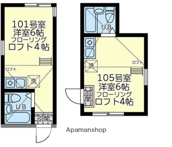 ユナイト上大岡アルフェッタの杜(ワンルーム/1階)の間取り写真