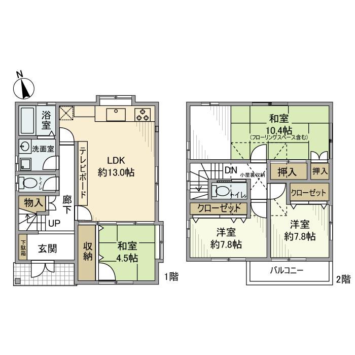 相模鉄道本線 星川駅(神奈川) 徒歩6分 2階建 築32年(4LDK)の間取り写真