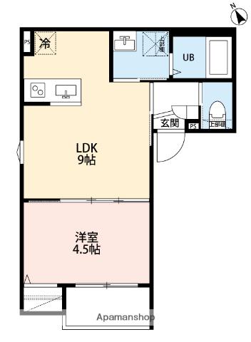 ラネージュ海老名(1LDK/1階)の間取り写真