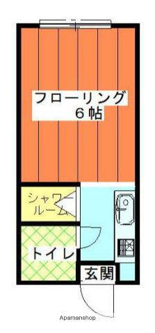 コスモ神奈川(ワンルーム/2階)の間取り写真