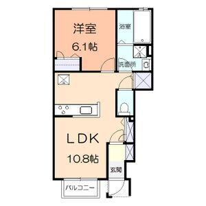 シェモア(1LDK/1階)の間取り写真
