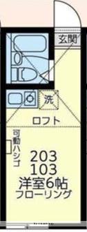 ユナイト六浦フォンダンショコラ(ワンルーム/2階)の間取り写真