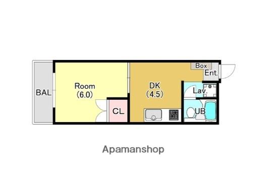 フェリース鶴川(1DK/1階)の間取り写真