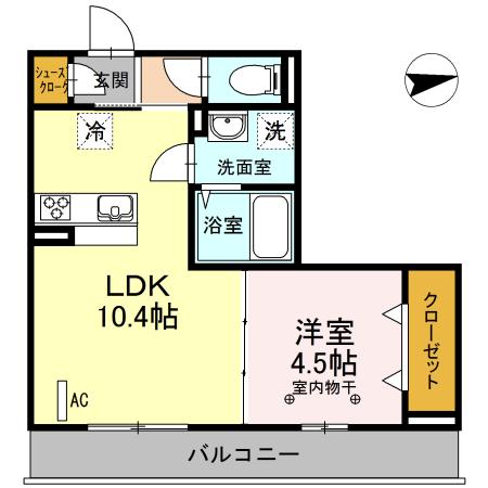 セジュールウィン(1LDK/2階)の間取り写真