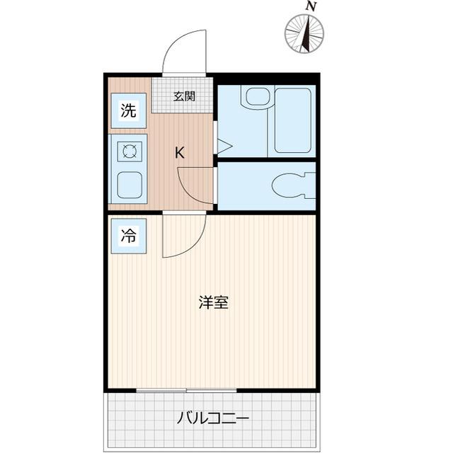 グランフェリオ横浜元町(1K/2階)の間取り写真