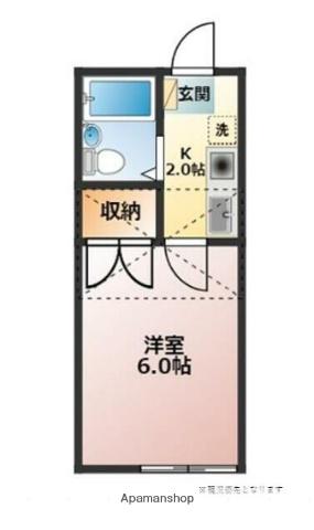 ヴィラ久里浜(1K/1階)の間取り写真