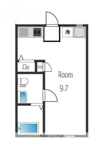 ハッピーヒルズ長後(ワンルーム/1階)の間取り写真