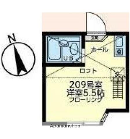 ユナイト南太田ケリースレーター(ワンルーム/2階)の間取り写真