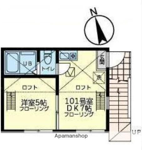 ユナイト南太田ケリースレーター(1DK/1階)の間取り写真