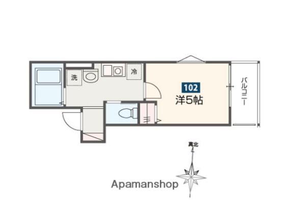MST相武台前(1K/1階)の間取り写真