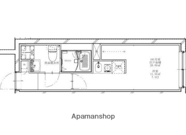 フラシア新蒲田(1K/3階)の間取り写真