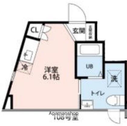 フェリオ小田急相模原(ワンルーム/1階)の間取り写真